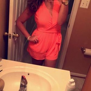 Express Coral Romper